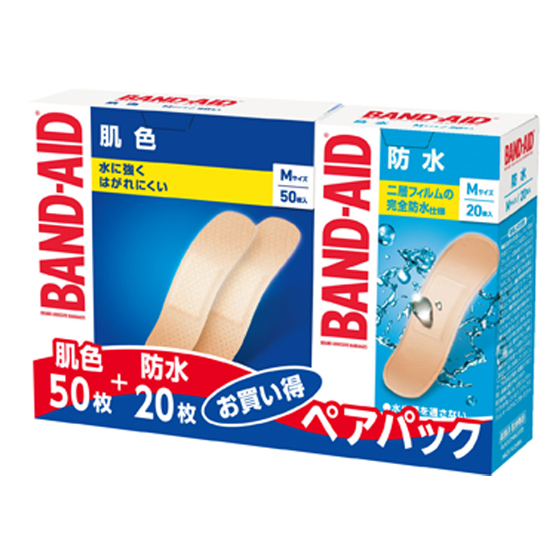 バンドエイド 肌色M 50枚+防水M 20枚 1セット