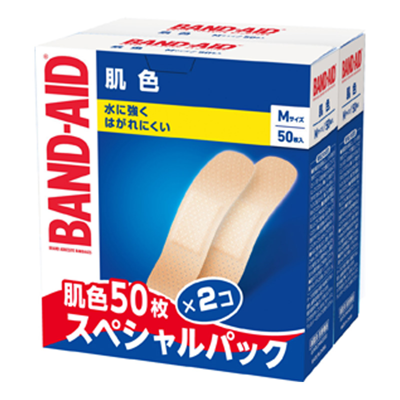 バンドエイド 肌色 Mサイズ 50枚 2個パック