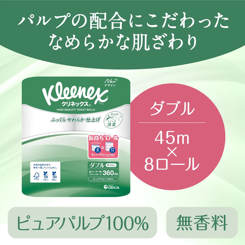 クリネックス 長持ち8ロール ダブル