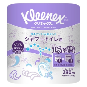 クリネックス長持ちシャワートイレ用(ダブル) 8ロール