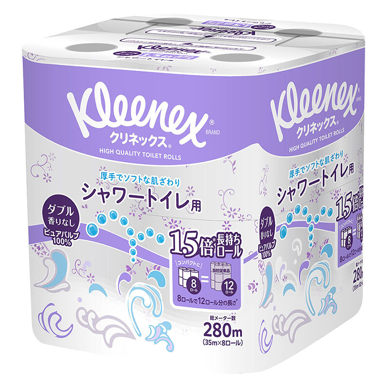 クリネックス長持ちシャワートイレ用(ダブル) 8ロール