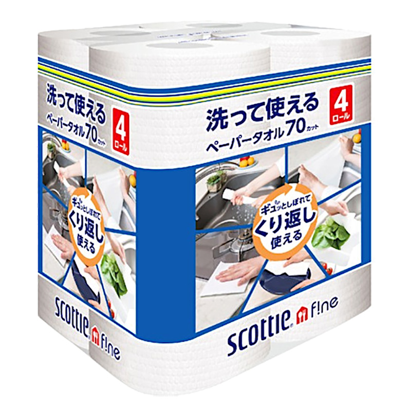 スコッティ洗って使えるペーパータオル 70カット 4ロール