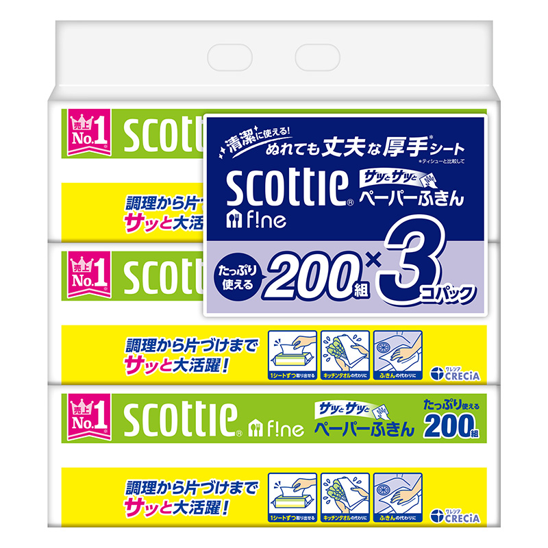 スコッティ ファイン ペーパーふきんサッとサッと 3個パック