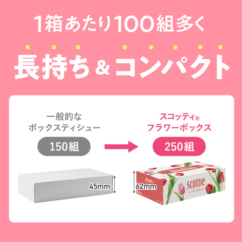 スコッティティシュー フラワーボックス 250組×3箱パック
