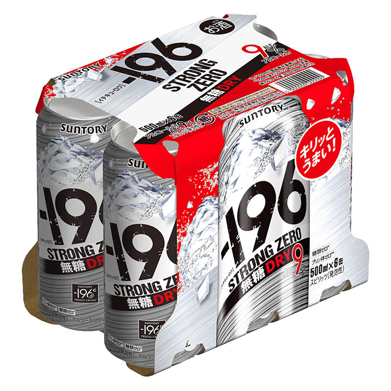 -196℃ ストロングゼロ ドライ アルコール9% 500ml×6缶