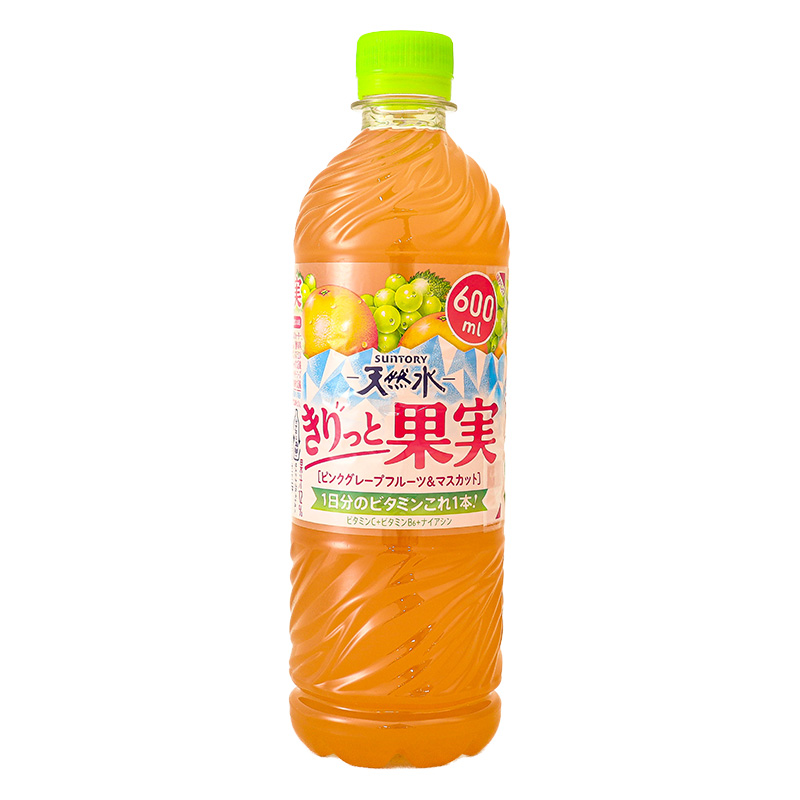 天然水 きりっと果実 ピンクグレープフルーツ&マスカット 600ml