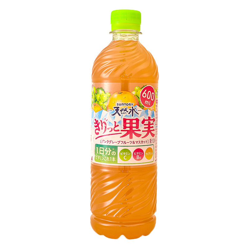 天然水 きりっと果実 ピンクグレープフルーツ&マスカット 600ml