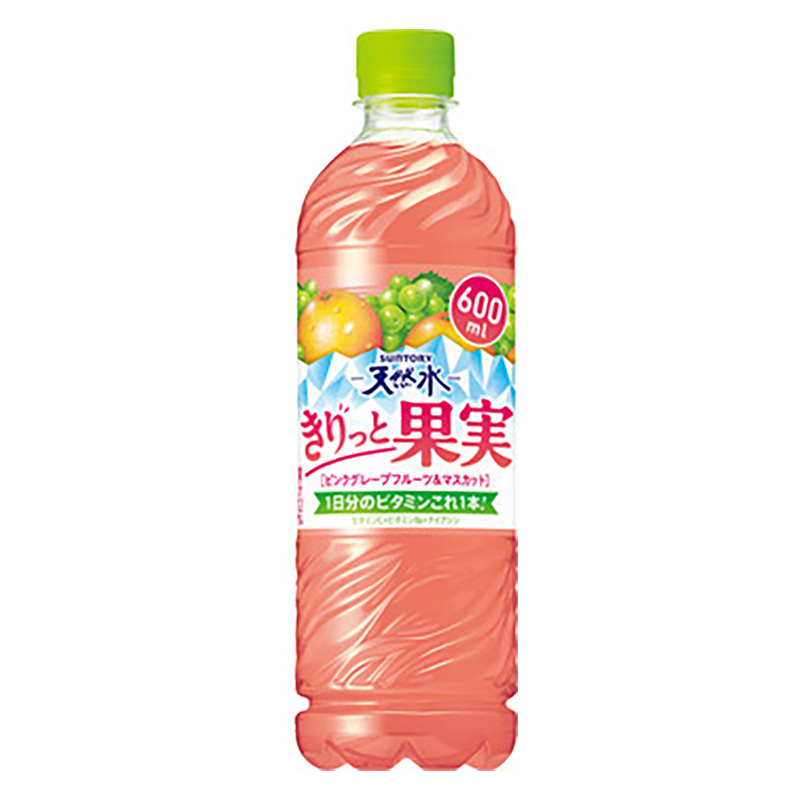 天然水 きりっと果実 ピンクグレープフルーツ&マスカット 1箱(600ml×24本)