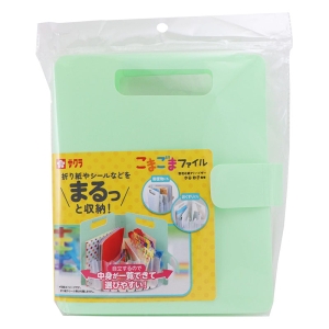 収納用品 こまごまファイル 5仕切り 6ポケット パステルグリーン