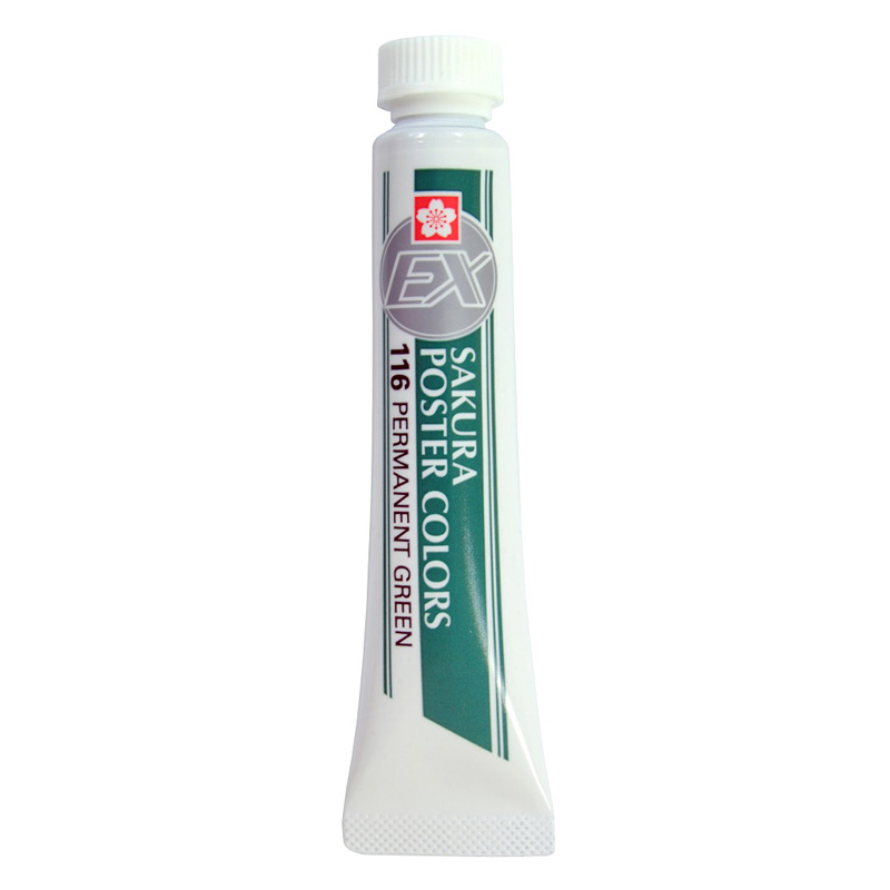ポスターカラー 単色 12ml パーマネントグリーン