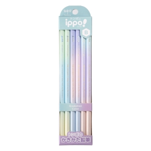 ippo! かきかたえんぴつ B グラデーションカラー 紙箱12本入