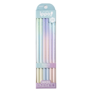 ippo! かきかたえんぴつ 2B グラデーションカラー 紙箱12本入