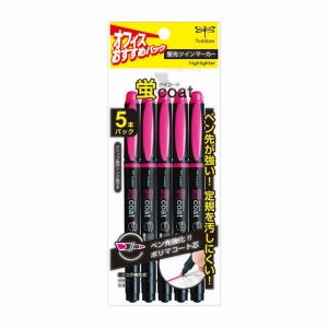 蛍光マーカー蛍コート桃5Pパック