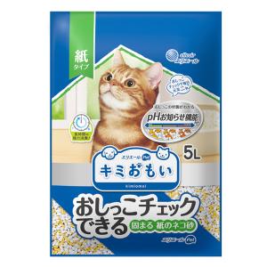 キミおもい おしっこチェックできる固まる紙のネコ砂 5L