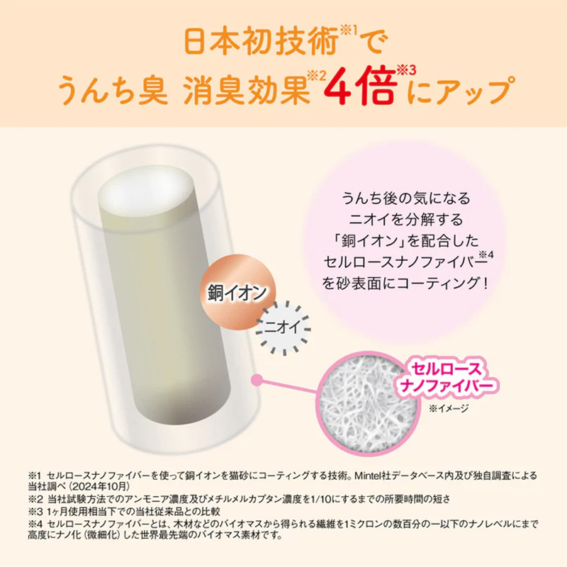 キミおもい パワフル消臭・抗菌 システムトイレ用ネコ砂 大粒4L