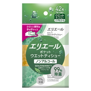 エリエール ポケットウェットティッシュ 除菌ノンアルコールタイプ 7枚×6パック