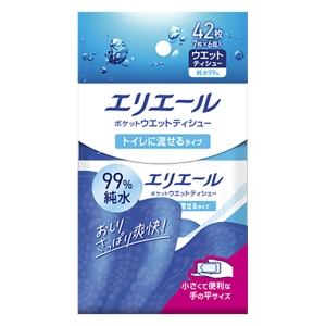 エリエール ポケットウェットティッシュ トイレに流せるタイプ 7枚×6パック
