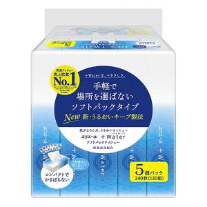 エリエール+Water ソフトパックティシュー 120組×5個パック