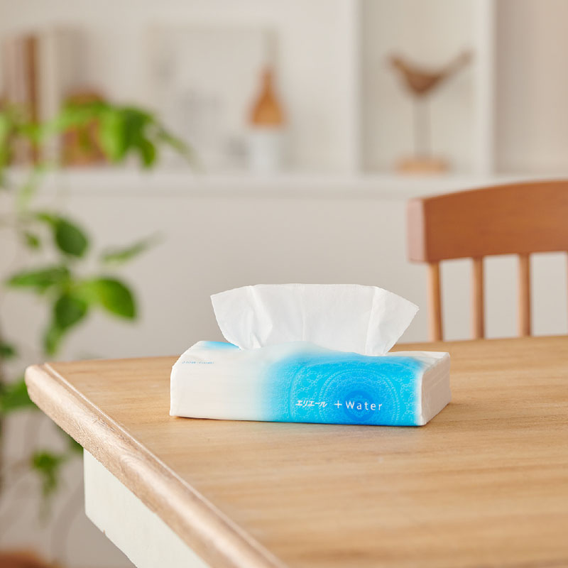 エリエール+Water ソフトパックティシュー 120組×10個パック