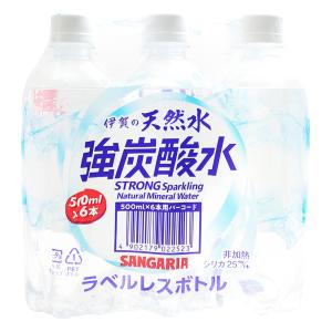 伊賀の天然水強炭酸水 ラベルレスボトル 500ml×6本パック