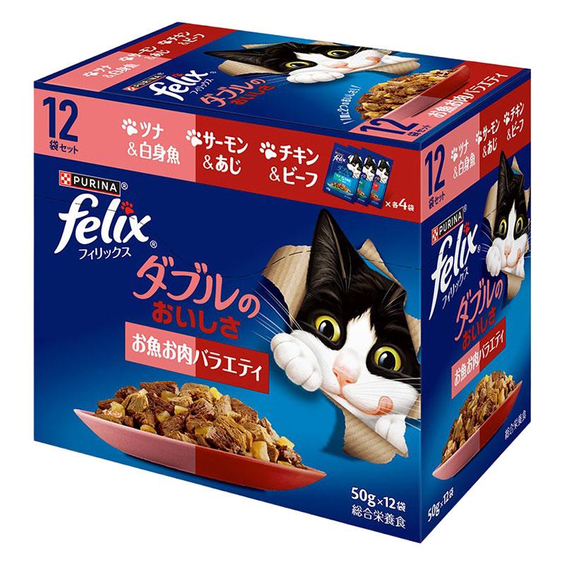 総合栄養食 ダブルのおいしさ お魚・お肉バラエティ 成猫 50g×12袋