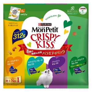 モンプチクリスピーキッス バラエティパック 4種の海鮮＆お肉 312g