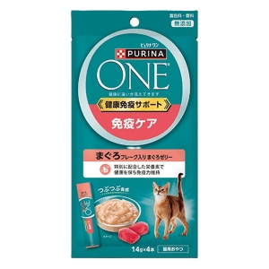 ピュリナワンキャット パウチ おやつ 健康免疫サポート 免疫ケア まぐろフレーク入りまぐろゼリー 56g