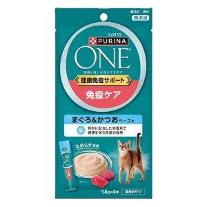 ピュリナワンキャット パウチ おやつ 健康免疫サポート 免疫ケア まぐろ&かつおペースト 56g
