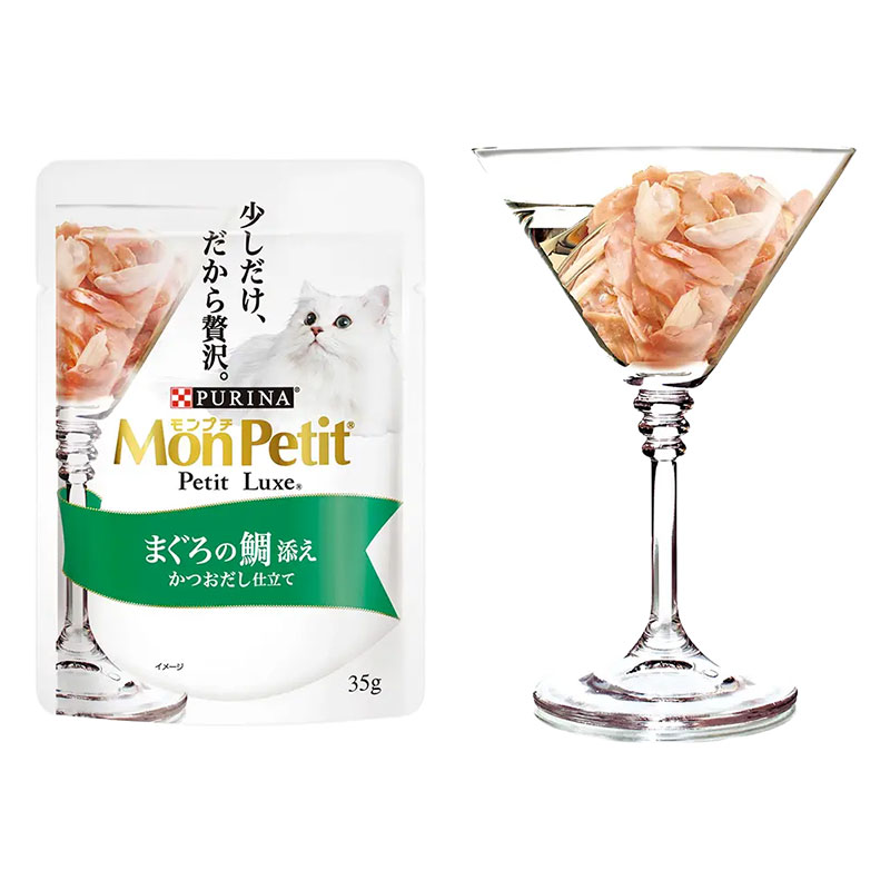 モンプチ プチリュクスパウチ 2種のアソート 8P 厳選まぐろ&まぐろの鯛添え