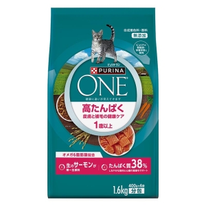 ピュリナワン キャット ドライ 高たんぱく 皮膚と被毛の健康ケア 1歳以上 サーモン 1.6kg