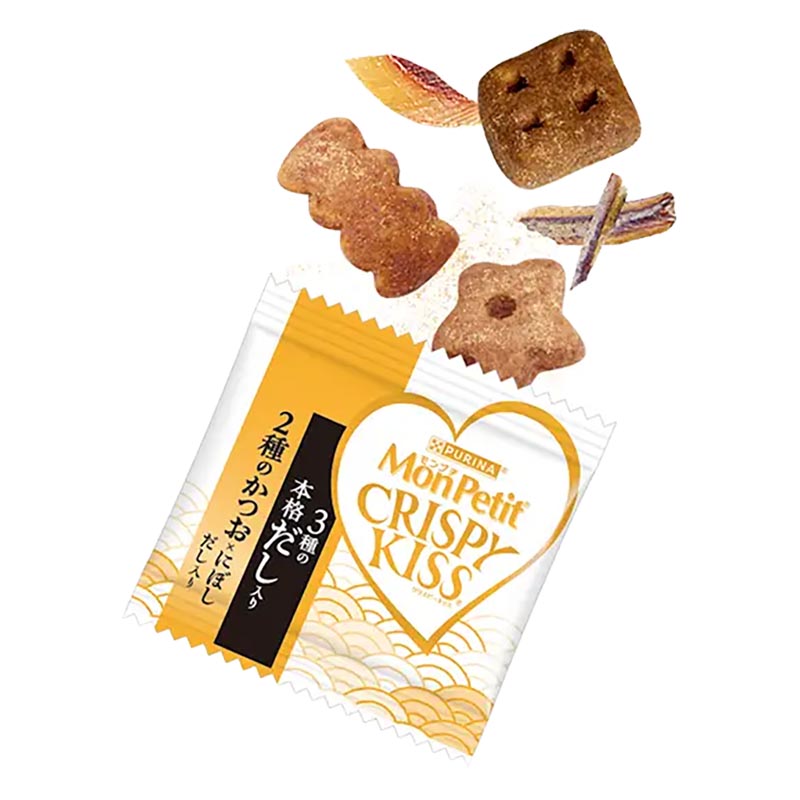 モンプチ クリスピーキッス 3種の本格だし入り ２種のかつお×にぼしだし入り 30g
