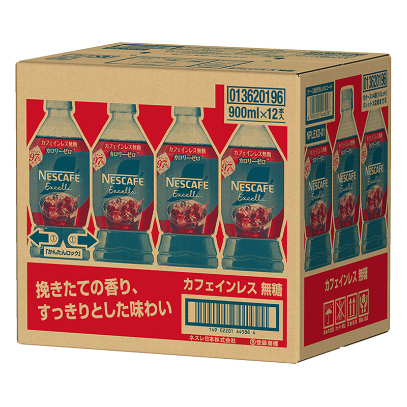 ネスカフェ エクセラ ボトルコーヒー カフェインレス無糖 1箱(900ml×12本)