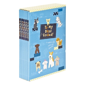 5冊ソフトボックスアルバム L判 3段 270枚 キャット&ドッグ ブルー