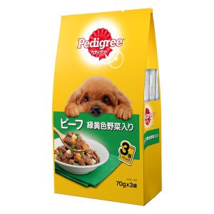 ペディグリー 成犬ビーフ緑黄色野菜 1パック（70g×3袋）
