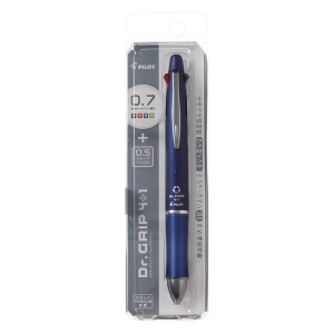 ドクターグリップ4+1 0.7mm (黒・赤・青・緑) 細字＋シャープ0.5mm ネイビー