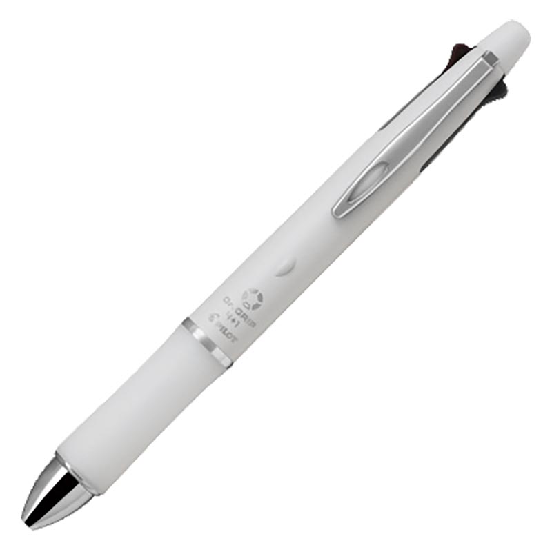 ドクターグリップ 4+1 ボタニカルカラー (黒・赤・青・緑) 極細＋シャープ 0.5mm コットンホワイト