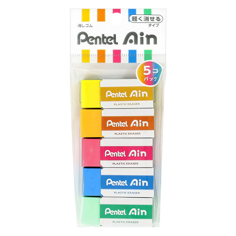 パック アイン消ゴム06 カラー5P