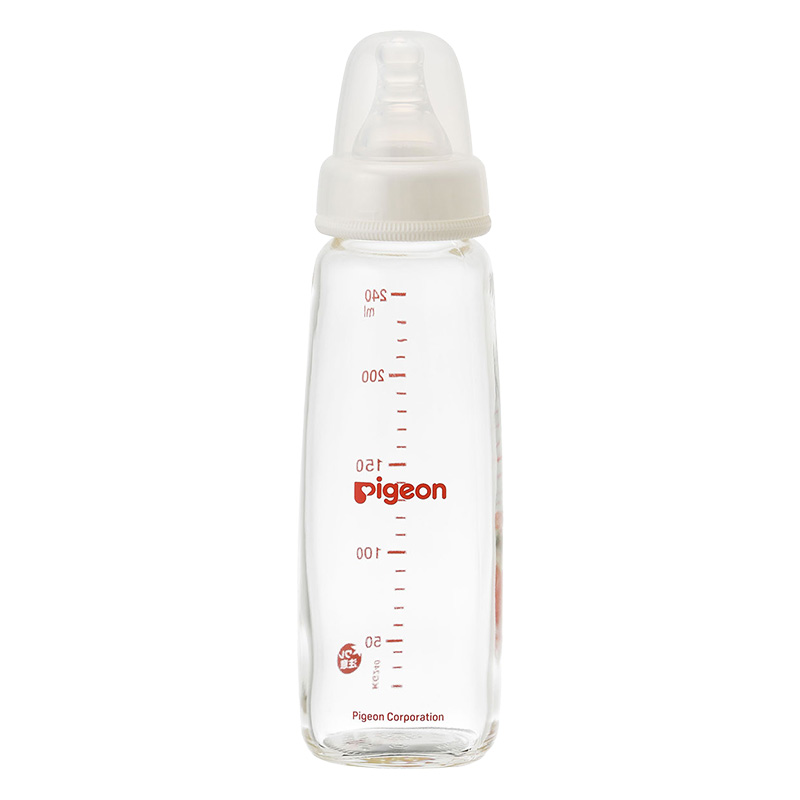 スリムタイプ哺乳びん 耐熱ガラス製 240ml