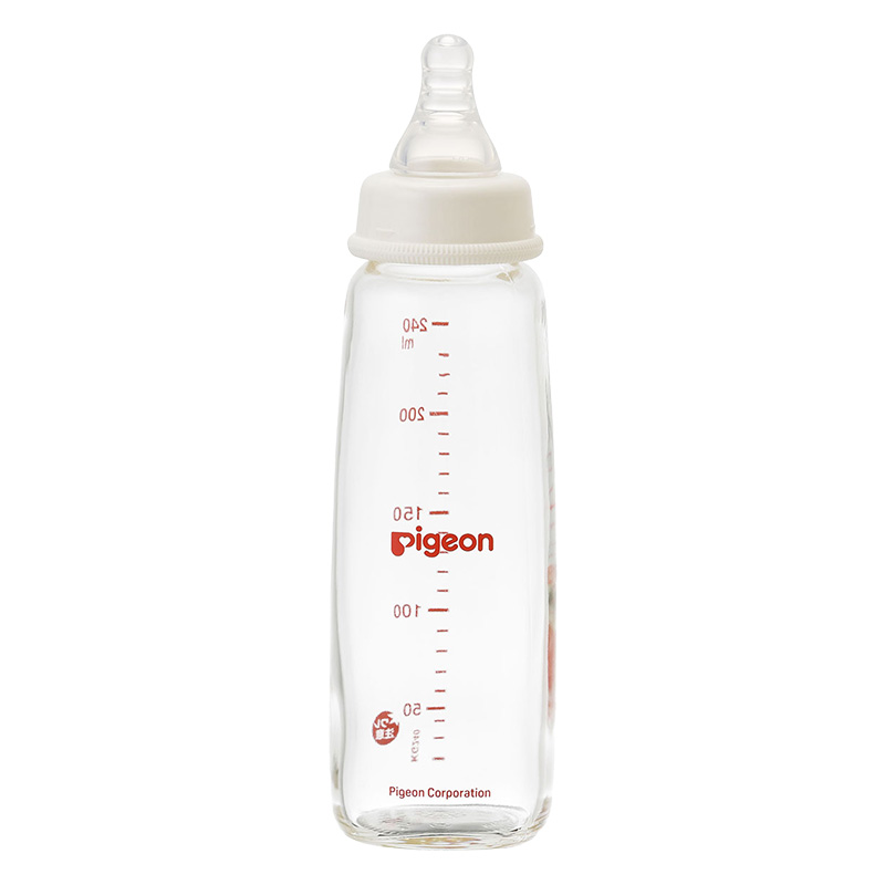 スリムタイプ哺乳びん 耐熱ガラス製 240ml