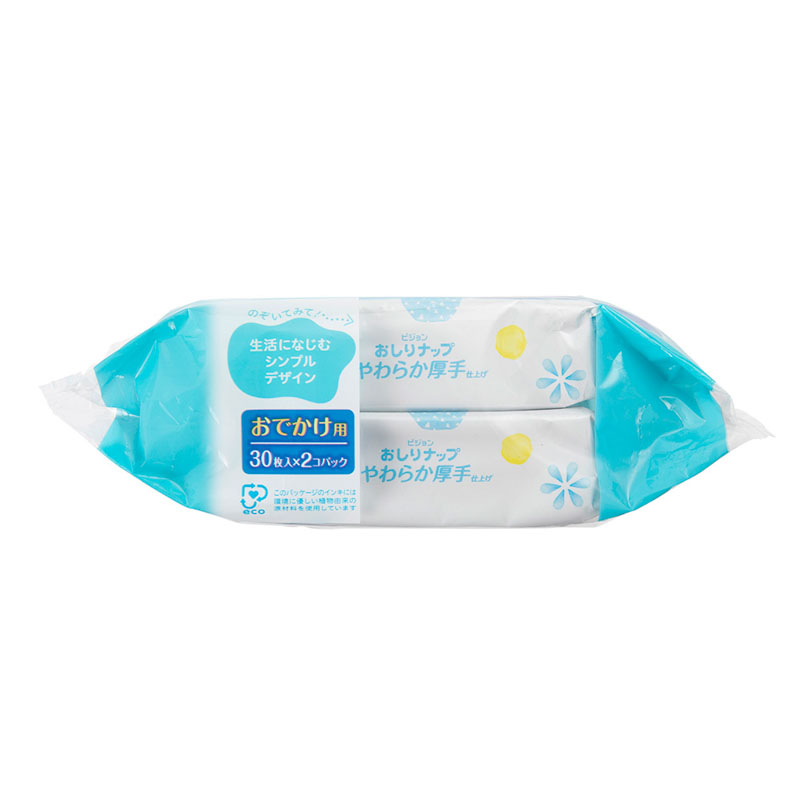 おしりナップ やわらか厚手仕上げ 純水99% おでかけ用 30枚×2