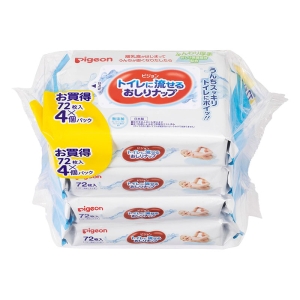 トイレに流せるおしりナップ 72枚入×4個パック
