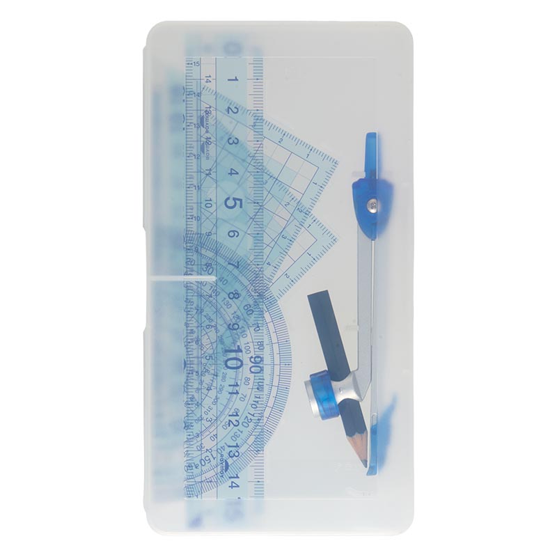 先生おすすめ 線をひきやすい 定規・コンパス5点セット(直定規15cm・分度器・直角・直角二等辺・コンパス)