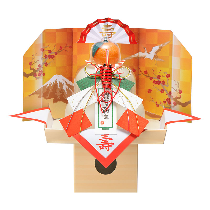 【東日本限定】 お鏡餅 謹賀新年 (三方皿・足付き) 切り餅 小 100g