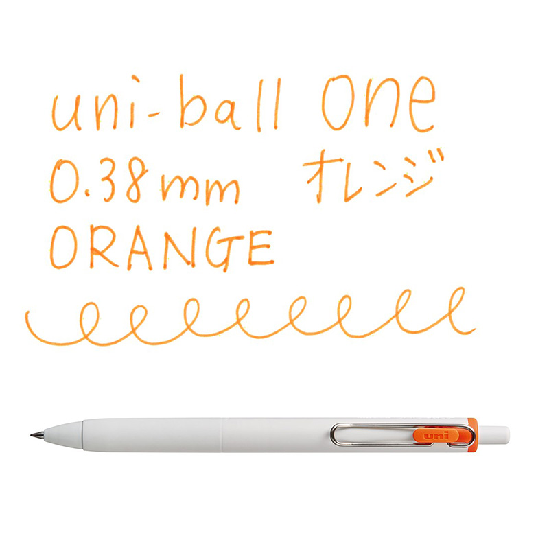 ユニボールワン ゲルインクボールペン オレンジ 0.38mm オフホワイト