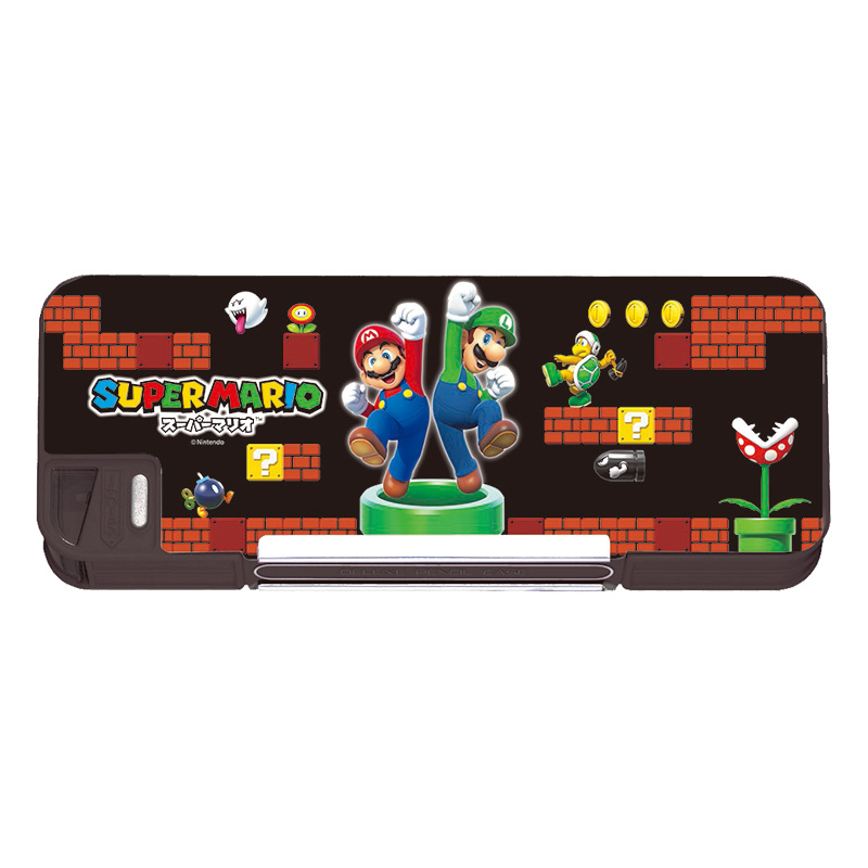 スーパーマリオ ペンケース 両面開き ミニ削り器付
