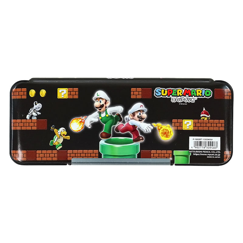 スーパーマリオ ペンケース 両面開き ミニ削り器付