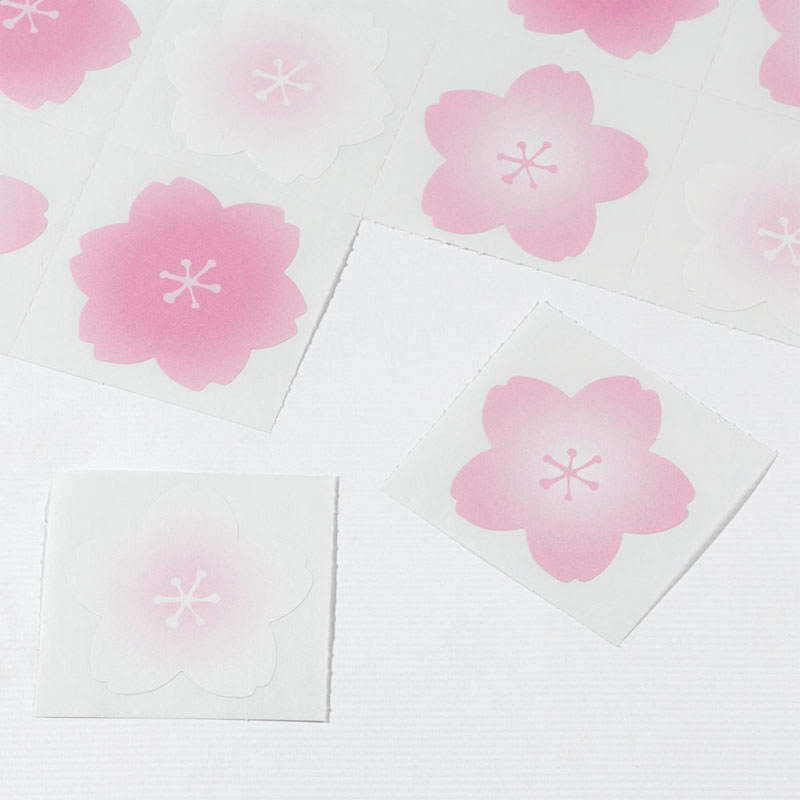 カラー色紙 シール付 桜柄
