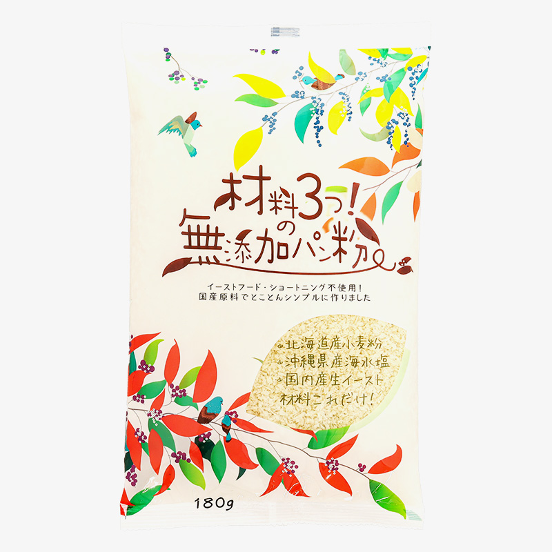 三木食品 材料3つの無添加パン粉 180g