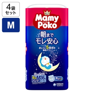 ★【4袋セット】マミーポコ パンツ 夜用 M(6kg～13kg)36枚入 男女共用 4903111215027×4