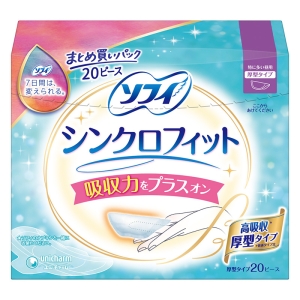 ソフィ シンクロフィット 特に多い昼用 厚型タイプ トイレに流せる 20ピース入【医薬部外品】